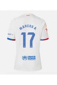 Barcelona Marcos Alonso #17 Jalkapallovaatteet Vieraspaita 2023-24 Lyhythihainen